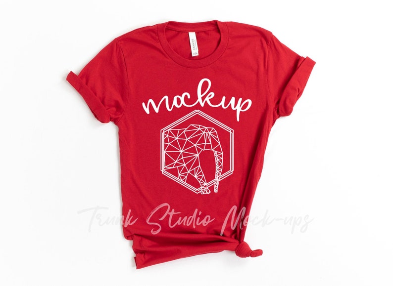 Download 3001 Red Shirt Mock Up Womens Shirt Mockup 3001 Shirt Mock ...