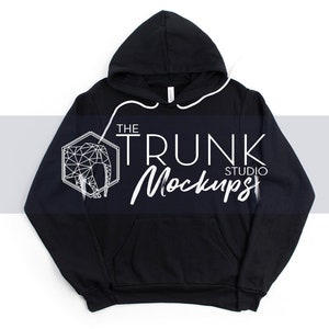 Bella Canvas 3719 Black Hoodie Mock Up, Unisex Hooded Sweatshirt Mockup, Black 3719 Hoodie Mock Up, Bella Canvas Mockup, Hoodie Mockup