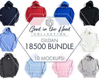 Gildan 18500 Bundle | 10 Unisex Hoodie Only Flat Lays | JPG
