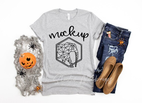 Athletic Heather 3001 Mock Up Halloween Shirt Mock Up Etsy