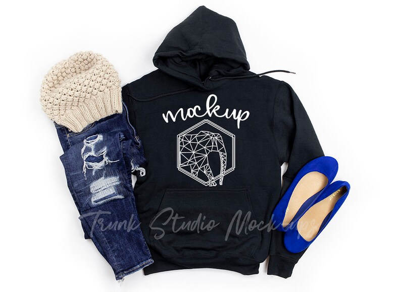 Download PC78H Black Hoodie Womens Hoodie Mockup Black Hoodie ...