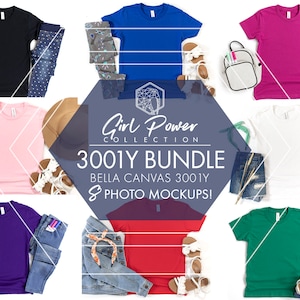 3001y Youth Shirt Bundle, Bella Canvas Youth Mockup Bundle, 3001y Mockup Bundle, Bella Canvas Youth Mockup, Kids TShirt Mockup