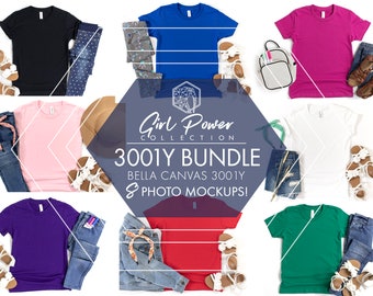 3001y Youth Shirt Bundle, Bella Canvas Youth Mockup Bundle, 3001y Mockup Bundle, Bella Canvas Youth Mockup, Kids TShirt Mockup