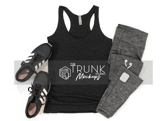 Next Level 6733 Vintage Black Mockup | Womens Racerback Tank | JPG