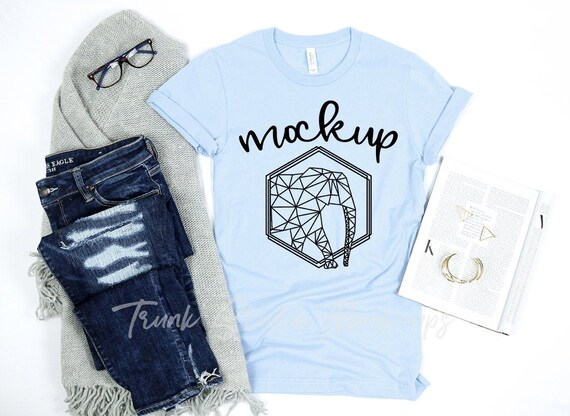 Bella Canvas 3001 Baby Blue T Shirt Mock Up Womens Shirt Etsy