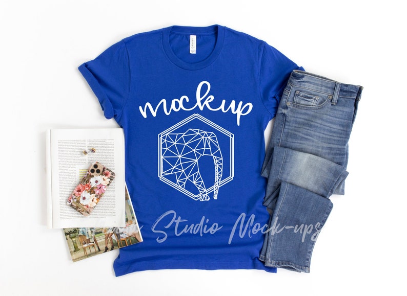 Download Bella Canvas True Royal 3001 MockUp Womens Shirt Mockup ...