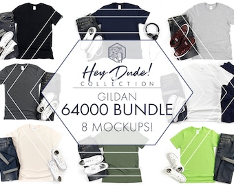 64000 MOCKUP BUNDLE, Gildan 64000 Mockup Bundle, Gildan Mockup Bundle, Mockup Bundle Gildan 64000, 64000 Bundle, Tshirt Mockup Bundle