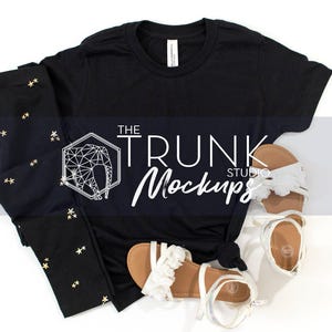 Bella Canvas 3001Y Mockup Bundle | 8 Mädchen Side Tie T-Shirt Flat Lay JPGs Bild 3