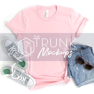 Bella Canvas 3001 Pink Mockup, Womens Shirt Mockup, Pink 3001 Mock Up, Bella Canvas 3001 Mockup, Pink Shirt Mockup, Bella Canvas Pink Mockup