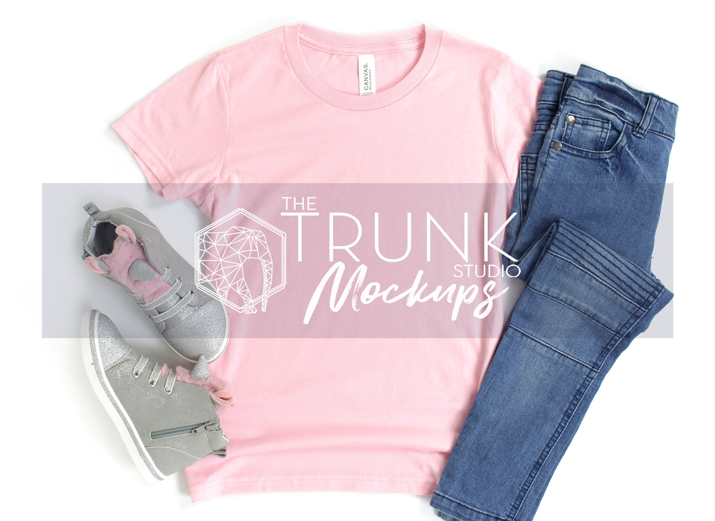 Pink Bella Canvas 3001Y Shirt Mockup, Pink Shirt Mock Up, Kids Shirt Mockup, Girls Shirt Mockup, Pink Bella Canvas Mockup, School Mockup