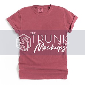 Comfort Colors 1717 Brick Mockup | Women’s T-Shirt Flat Lay