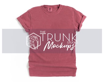 Comfort Colors 1717 Brick Mockup | Women’s T-Shirt Flat Lay