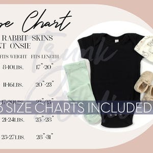 Rabbit Skins 4400 Infant Size Chart | Onesie Sizing Guide | Digital Download