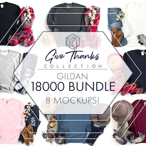 FALL 18000-mockup, 18000-mockupbundel, herfstsweater-mockup, Gildan-sweater-mockupbundel, Gildan-herfst-mockup, Gildan 18000-mockup