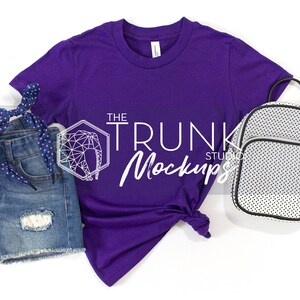 Bella Canvas 3001Y Mockup Bundle | 8 Mädchen Side Tie T-Shirt Flat Lay JPGs Bild 8