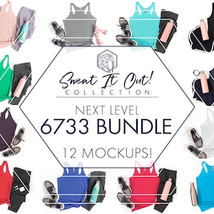 Next Level 6733 Racerback-tankmodelbundel | 12 workouts plat voor dames | JPG