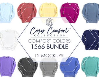 Comfort Colors 1566 Mockup Bundle | 12 Sweatshirt-Only Flat Lays