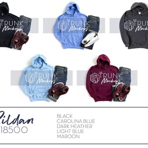 Gildan 18500 Mockup Bundle | 10 Men’s Hoodie Flat Lay JPGs | Download image 2
