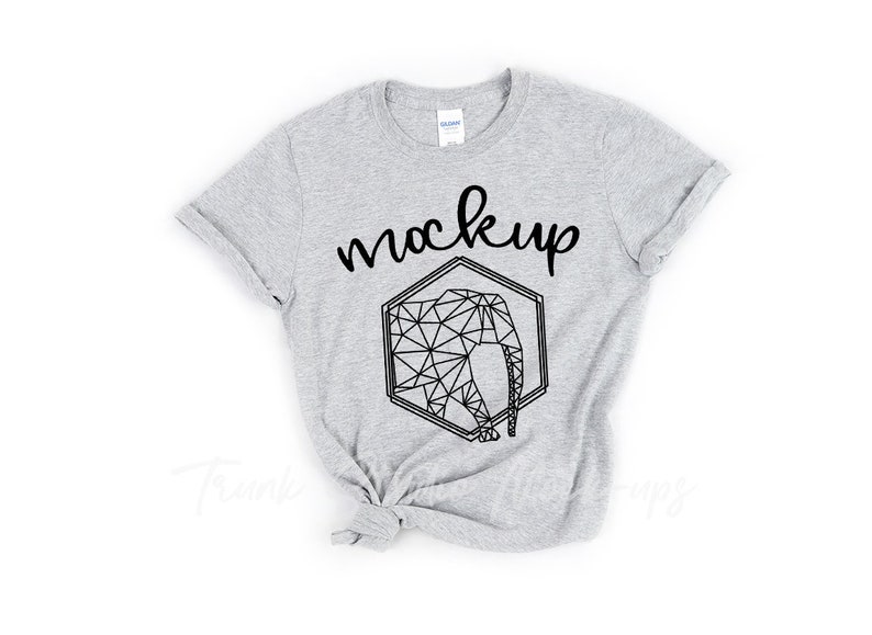 Download Gildan 64000 Sport Grey Shirt Mock Up Womens Shirt Mockup ...