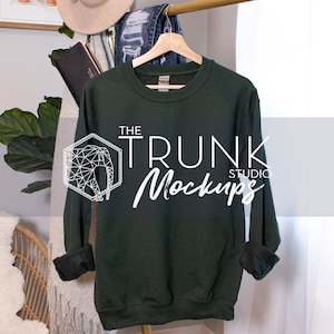 18000 Forest Mockup, Hanger Mockup, 18000 Mockup Forest, Gildan 18000 Mockup, Forest Sweatshirt Mockup, Gildan Sweatshirt Mockup