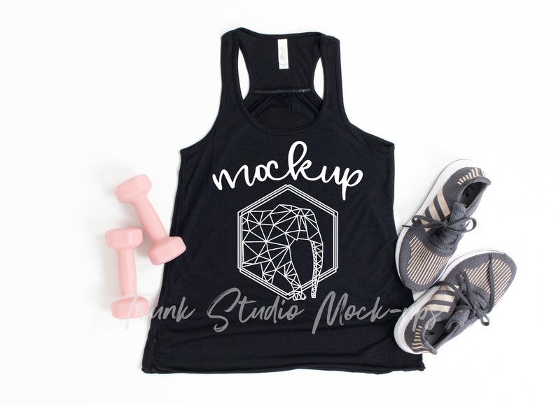 Download Bella Canvas 8800 Black Mock Up 8800 Tank Top Mockup Bella | Etsy
