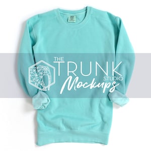 CHALKY MINT Sweatshirt Mockup, Comfort Colors 1566 Mockup, 1566 Mockups for Women, Sweatshirt Mockups for Women, Chalky Mint Mockup