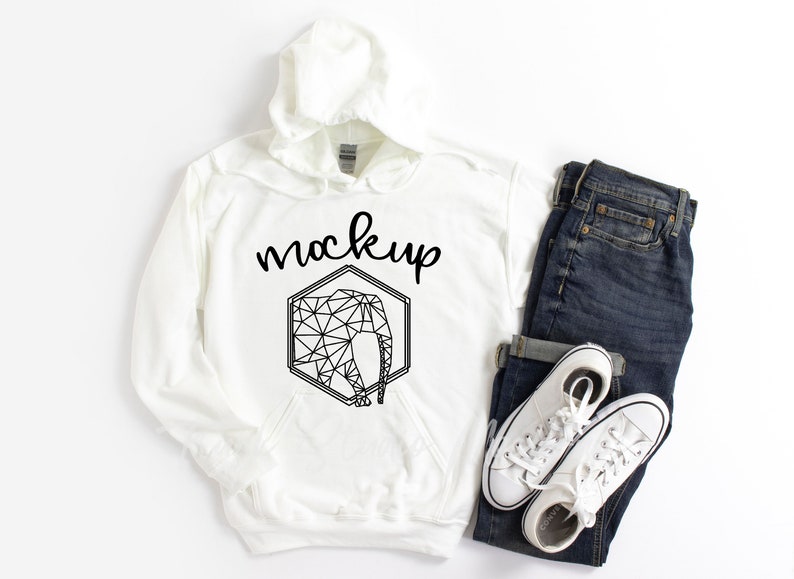 Download 18500 White Hoodie Mock Up Unisex Hooded Sweatshirt Mockup ...