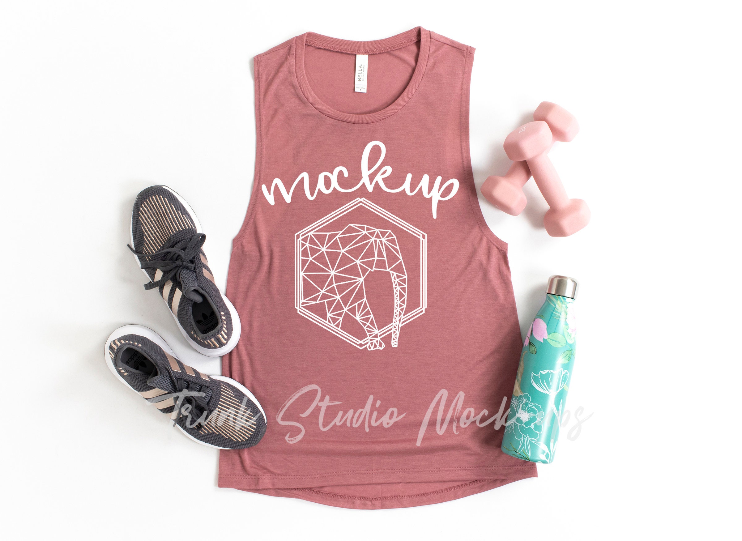 Download Bella Canvas 8803 Mauve Tank Top Mockup Muscle Tank Mock ...