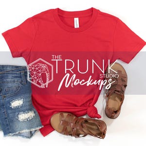 Bella Canvas 3001Y Mockup Bundle | 8 Mädchen Side Tie T-Shirt Flat Lay JPGs Bild 7
