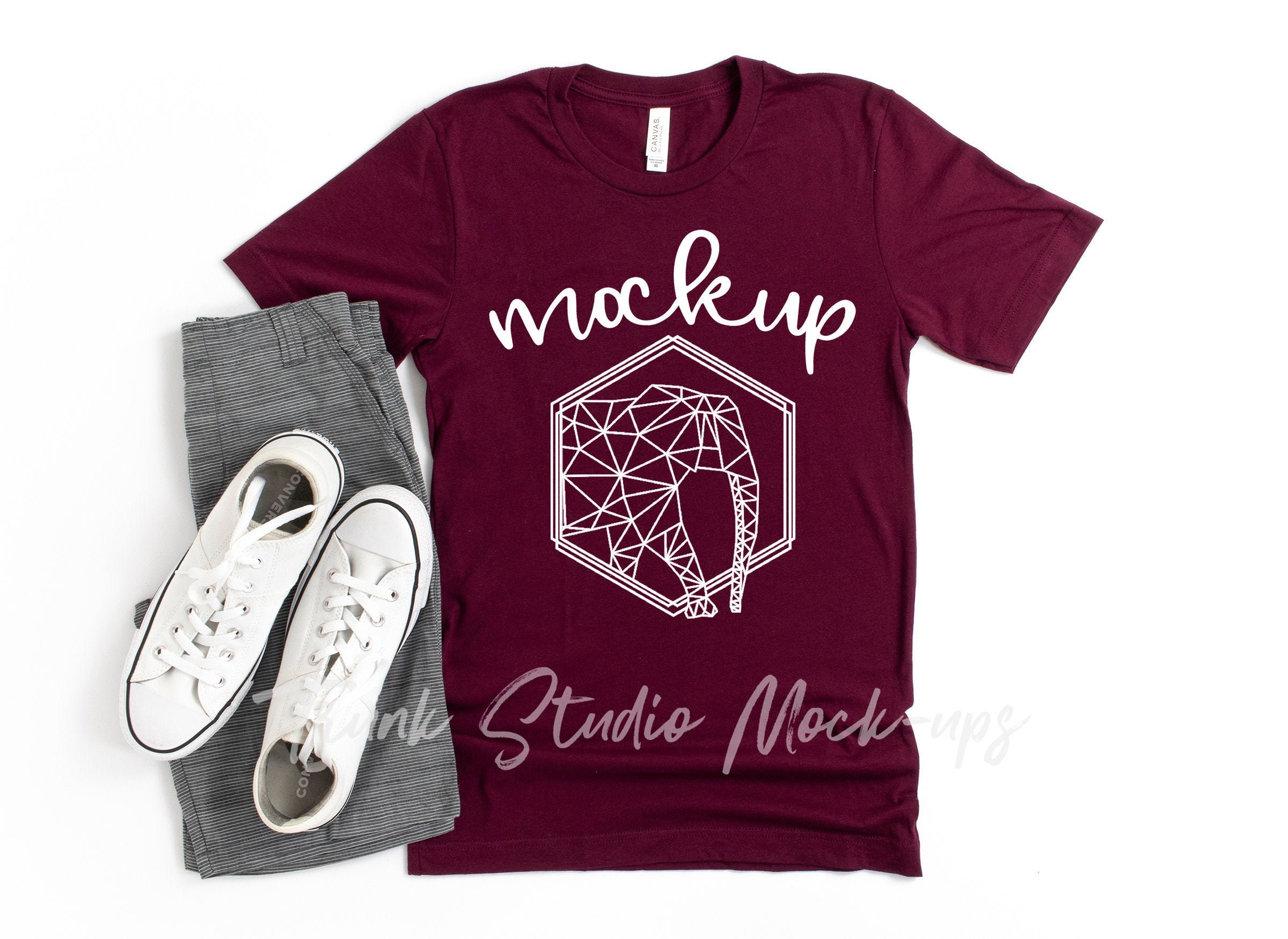 Download MAROON 3001 Bella Canvas Mockup Maroon Shirt Mock-Up 3001 | Etsy