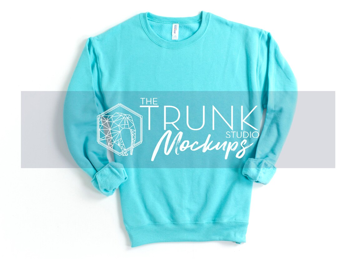 562MR Scuba Blue Sweatshirt Mockup Jerzees Scuba Blue Etsy