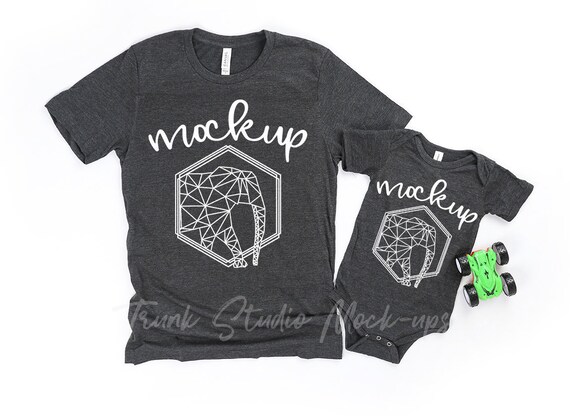 Dark Grey Heather Bella Canvas 3001 And 100b Tshirt Mockup Etsy