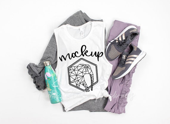 Download Bella Canvas 6003 White Muscle Tank Mock Up Womens Tank Top Etsy