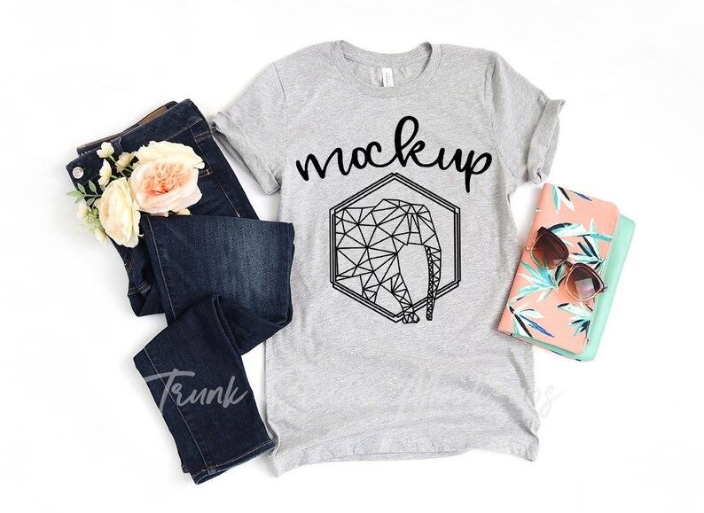 Download Bella Canvas 3001 Athletic Heather Shirt Mock Up Womens ...