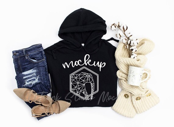 Download Fall Bella Canvas 7502 Black Crop Hoodie Mock Up Womens Crop Etsy Yellowimages Mockups