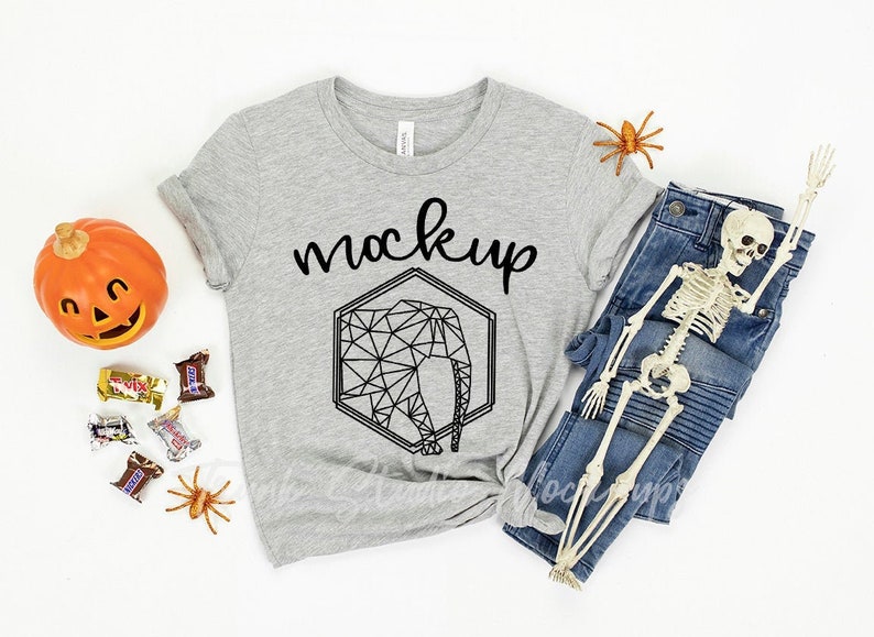 Athletic Heather 3001y Mock Up Halloween Shirt Mock Up Bella Etsy
