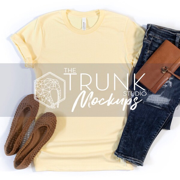 French Vanilla Bella Canvas Mockup - Etsy