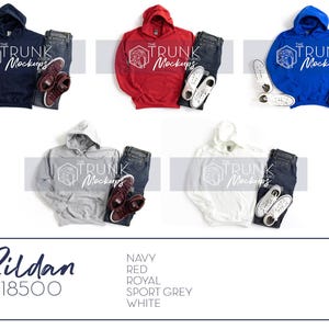 Gildan 18500 Mockup Bundle | 10 Men’s Hoodie Flat Lay JPGs | Download image 3