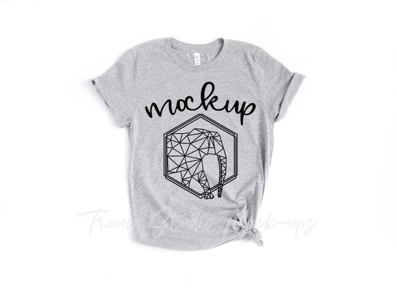 Bella Canvas 3001 Athletic Heather Shirt Mock Up Uni Sex Etsy