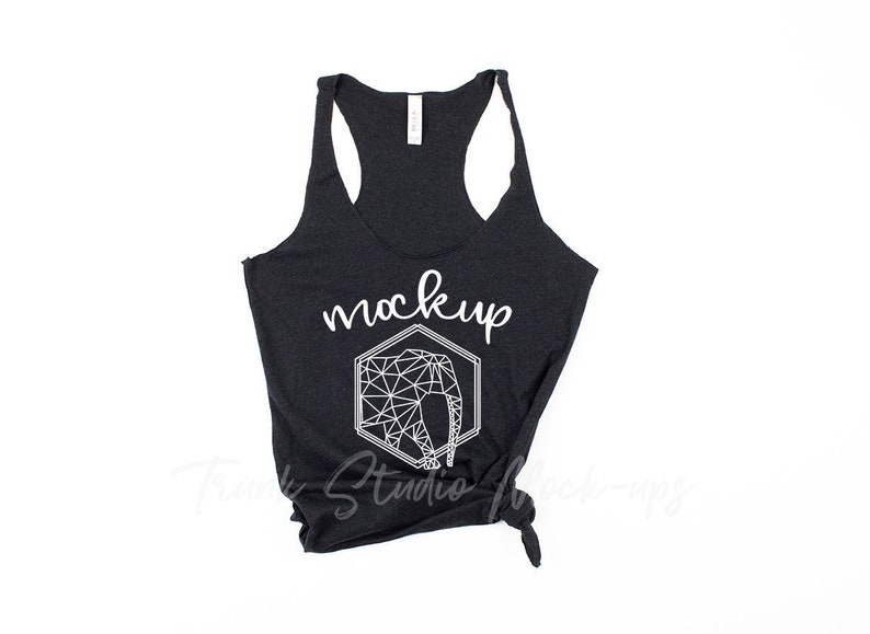 Download Bella Canvas 8430 Charcoal Black Mock Up Womens Tank Top ...