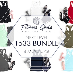 1533 MOCKUP BUNDLE, Next Level 1533 Mockup, Tank Top Mockup Bundle, Workout Tank Top Mockup, 1533 Tank Top Mockups for Women