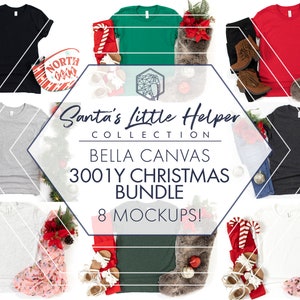 3001y Mockup Bundle, Christmas 3001y Bundle, Bella Canvas 3001y Mockup, 3001y Mockup, Christmas Shirt Mockup, Kids Mockup Bundle