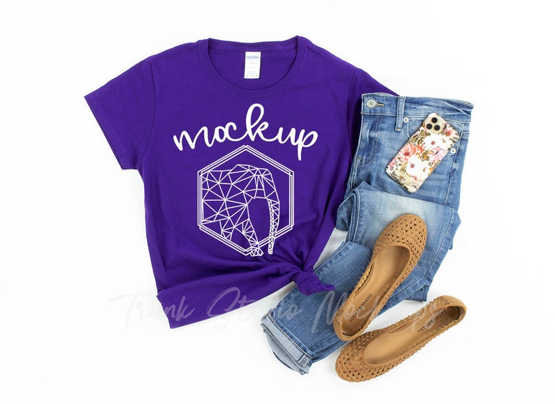 Download 5000L Purple Mockup Women's T Shirt Mock Up Heavy Cotton | Etsy