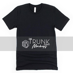 Bella Canvas 3001 Black Mockup | Shirt Only Flat Lay JPG