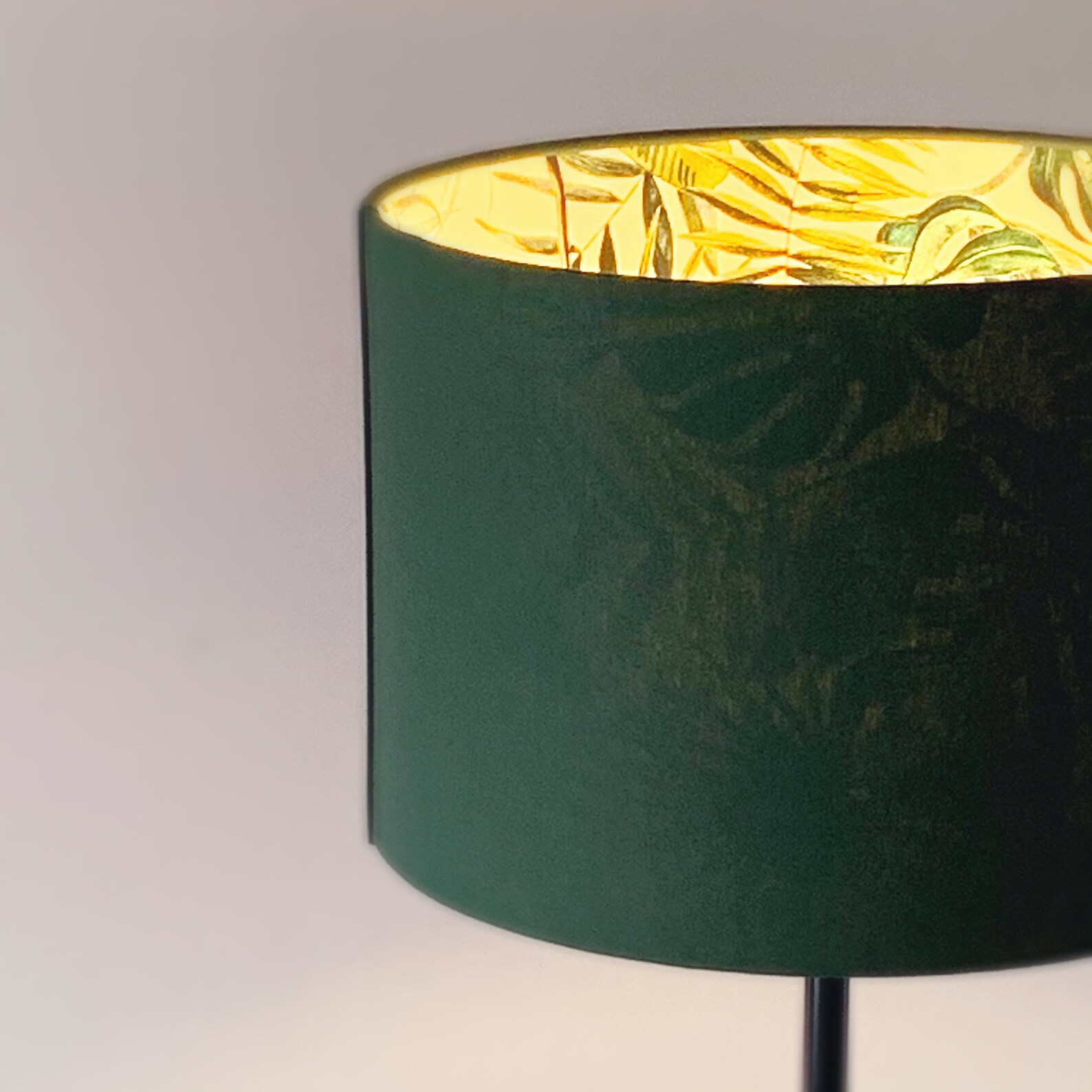 Lampshade Drum Lampshade in Forest Green with Tropical Themed Etsy