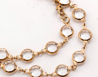 Monet Österreichische Kristall Halskette | Vintage Station, 14k Gold Filled Kette