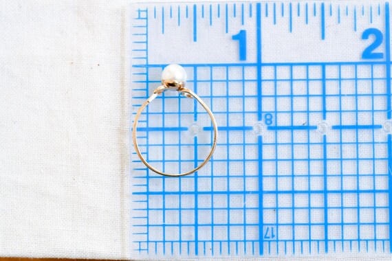 Vintage Victorian Revival Pearl Solitaire Ring • … - image 4