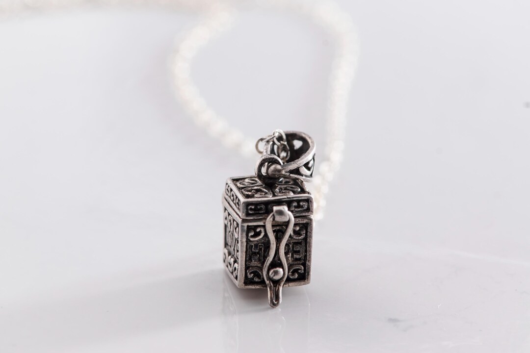 Lock Box Religious Vintage Prayer Box Locket Necklace Sterling Silver • HOPE FAITH LOVE ...