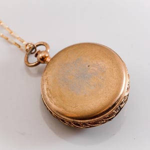 Antique Gold Plated Locket Necklace, Victorian Revival Starburst Pendant, Edwardian Keepsake image 5