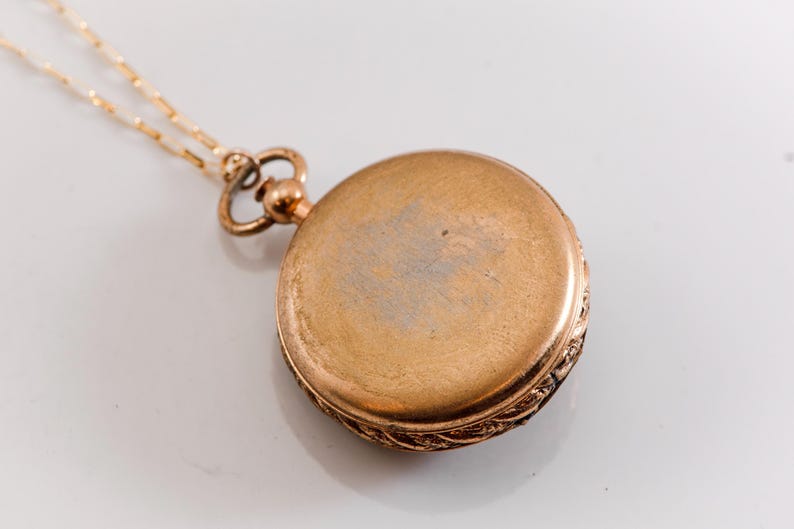 Antique Gold Plated Locket Necklace, Victorian Revival Starburst Pendant, Edwardian Keepsake image 5